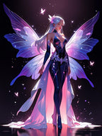 Fairy Queen Sherpa Blanket Magical Pastel Wings Fantasy Anime Throw Blanket Gift for Her Cozy Fairycore Aesthetic Room Decor