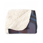 Anime Warrior Sherpa Blanket Royal Paladin Fantasy Throw Blanket Blue Gold Armor Girl Cozy Sherpa Gift fo