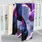 Electric Anime Hero Blanket Purple Lightning Sherpa Throw Gift for Gamers Superhero Anime Fans Boys Room Decor