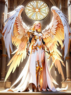 Angel Warrior Blanket Gold Wings Sherpa Throw Anime Cathedral Hero Art Guardian Angel Gift for Fantasy Lovers