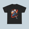 Fire Anime Fighter T-Shirt Neon Glow Power Pose Streetwear Gift for Anime Fans and Gamers