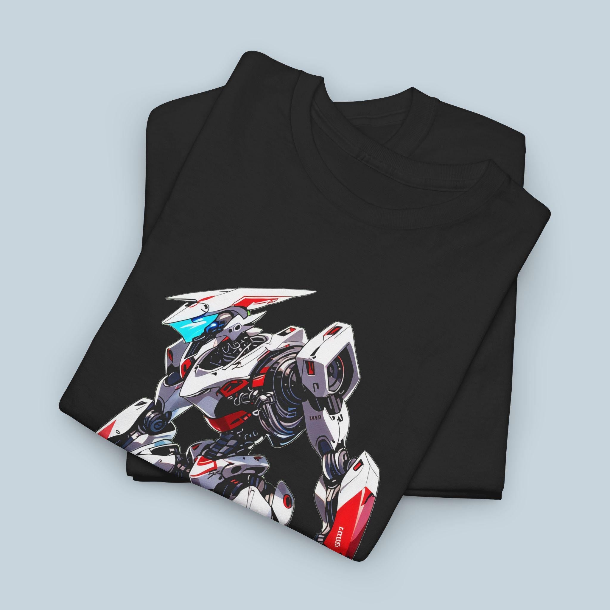 Modern Mech Anime T Shirt Futuristic Robot Warrior Tee Sci Fi Mecha Graphic Gift for Anime Fans and Gamers