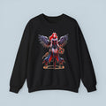 Anime Dark Sorceress Sweatshirt Red Winged Mage Crewneck Gothic Fantasy Girl Gift for Anime Fans and Gamers