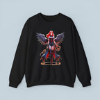 Anime Dark Sorceress Sweatshirt Red Winged Mage Crewneck Gothic Fantasy Girl Gift for Anime Fans and Gamers