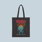 Emotionally Overclocked Tote Bag | Funny Robot Overload Canvas Tote | Cute Nerdy Gift for Gamers, Coders, Engineers, and Anime Fans