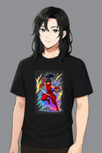 Neon Ninja Anime T-Shirt Red Lightning Warrior Cool Streetwear Gift for Anime Fans and Gamers