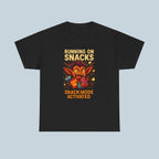 Funny Snack Mode T Shirt for Gamers and Food Lovers, Running on Snacks Graphic Tee, Snack Attack Shirt for Men Women Kids