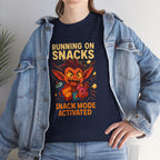 Funny Snack Mode T Shirt for Gamers and Food Lovers, Running on Snacks Graphic Tee, Snack Attack Shirt for Men Women Kids