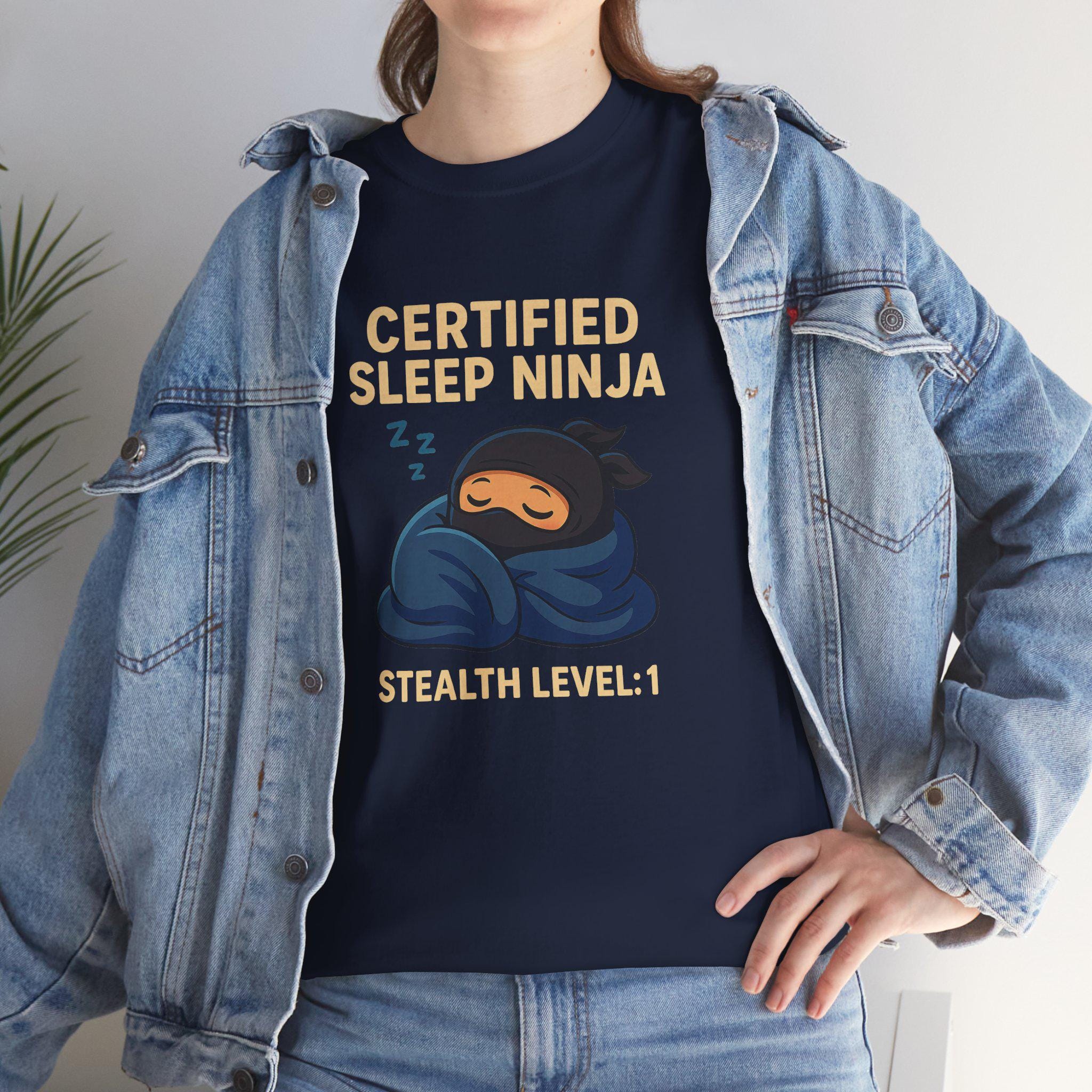 Certified Sleep Ninja T-Shirt Funny Cozy Gamer Shirt for Anime Fans and Sleepyheads Stealth Mode Sleep Gift Black Tee