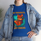 No Thoughts Just Snacks Shirt Anime Gamer Fox Tee Cozy Snack Time Kawaii Cute Gift for Anime Lovers and Coders