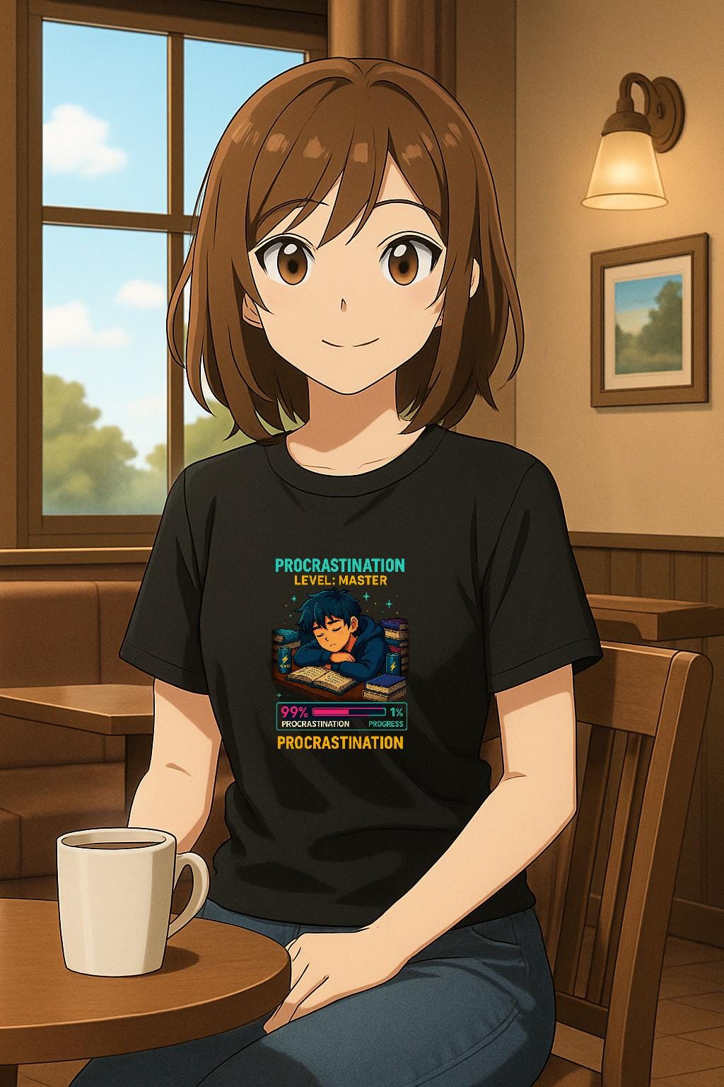 Procrastination Level: Master Shirt, Funny Anime Gamer Tee for Students, Study Humor T-Shirt, Procrastinator Graphic Tee, Epic Anime Apparel