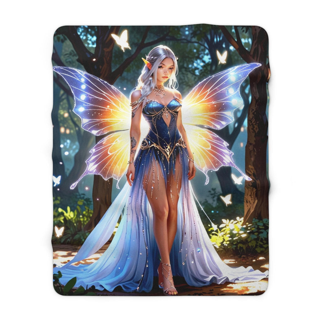 Fairy Queen Sherpa Blanket Fantasy Butterfly Wings Cozy Gift for Anime Fans and Dreamers