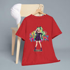 Graffiti Anime Girl T Shirt Neon Streetwear Graphic Tee for Anime Fans and Gamers