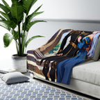 Royal Anime Couple Sherpa Blanket Fantasy Castle Cozy Gift for Anime Lovers and Dreamers