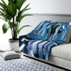 Cyber Anime Girl Sherpa Blanket Futuristic Neon Sci Fi Cozy Gift for Gamers and Collectors