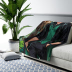 Forest Rogue Anime Boy Sherpa Blanket Dark Fantasy Cozy Gift for Anime Fans and Gamers