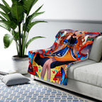 Butterfly Forest Anime Girl Sherpa Blanket Fantasy Cozy Gift for Anime Lovers and Dreamers