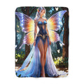 Fairy Queen Sherpa Blanket Glowing Wings Fantasy Anime Cozy Gift for Dreamers and Collectors