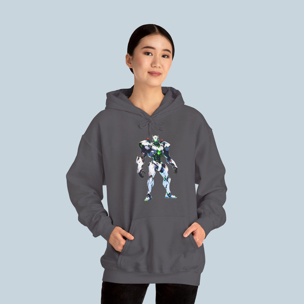Anime Mecha Hoodie Neon Robot Techwear Cyberpunk Streetwear Gift for Anime Fans and Gamers
