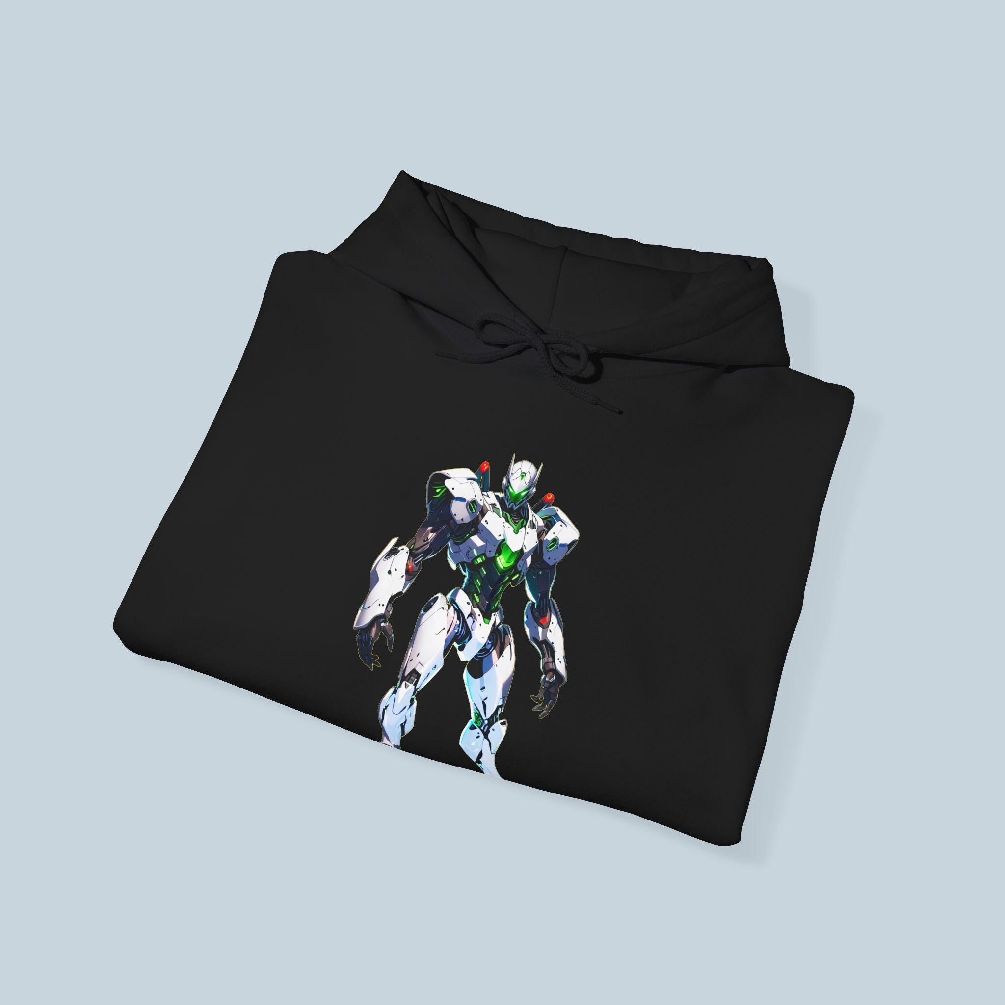 Anime Mecha Hoodie Neon Robot Techwear Cyberpunk Streetwear Gift for Anime Fans and Gamers