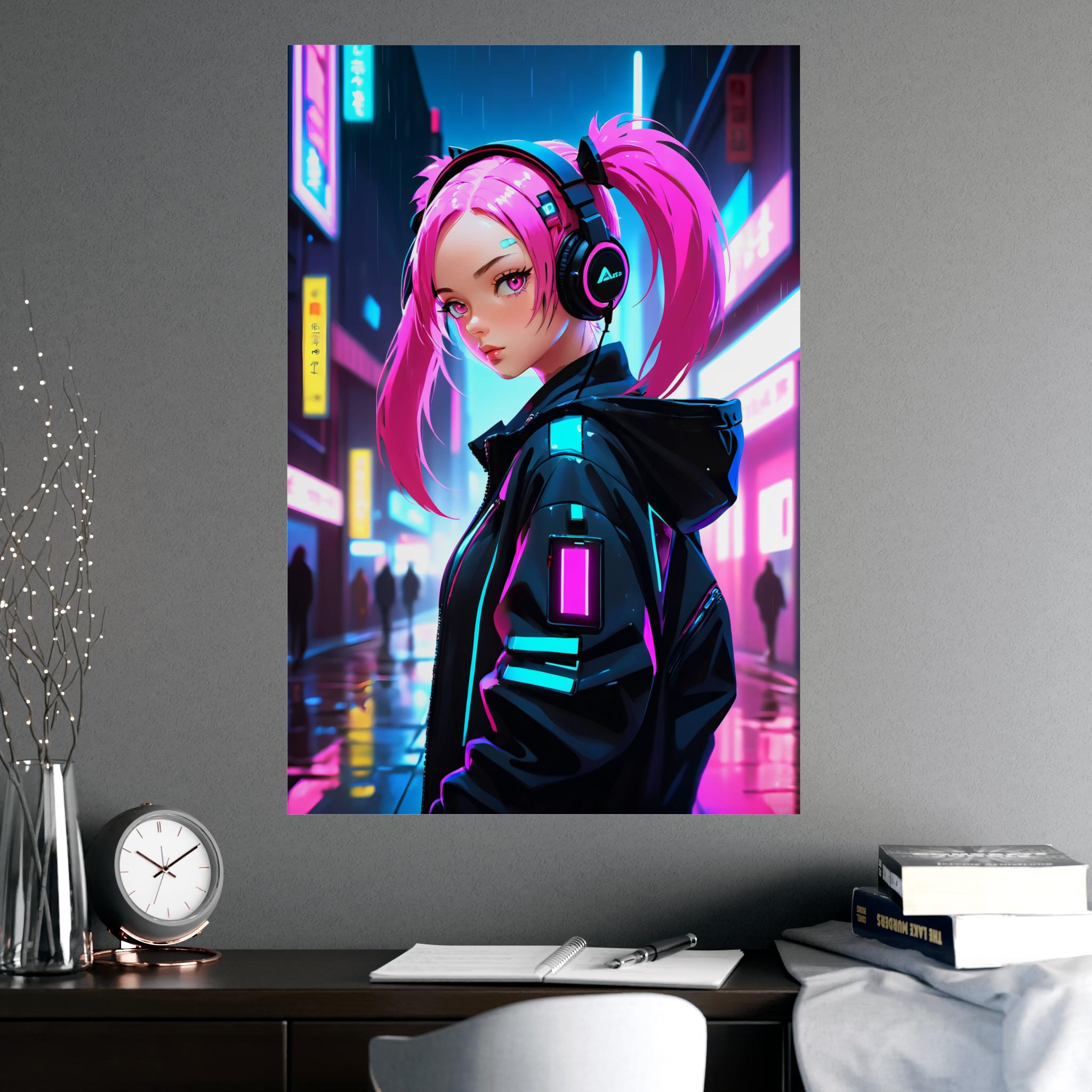 Cyberpunk Inspired Matte Poster, Wall Art for Home Decor, Aesthetic Prints for Gamers, Anime Lovers, Gift for Birthdays and Holidays