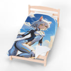 Cyber Catgirl Anime Blanket Futuristic Fleece Throw Neko Sci-Fi Space Suit Gift for Gamers and Otaku