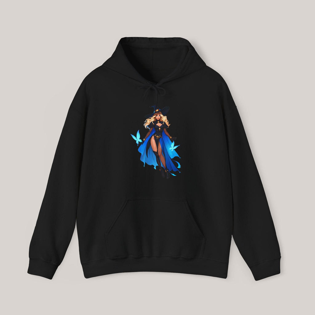 Anime Witch Hoodie Magical Girl Sweatshirt Blue Butterfly Spellcaster Gift for Anime Lovers and Gamers