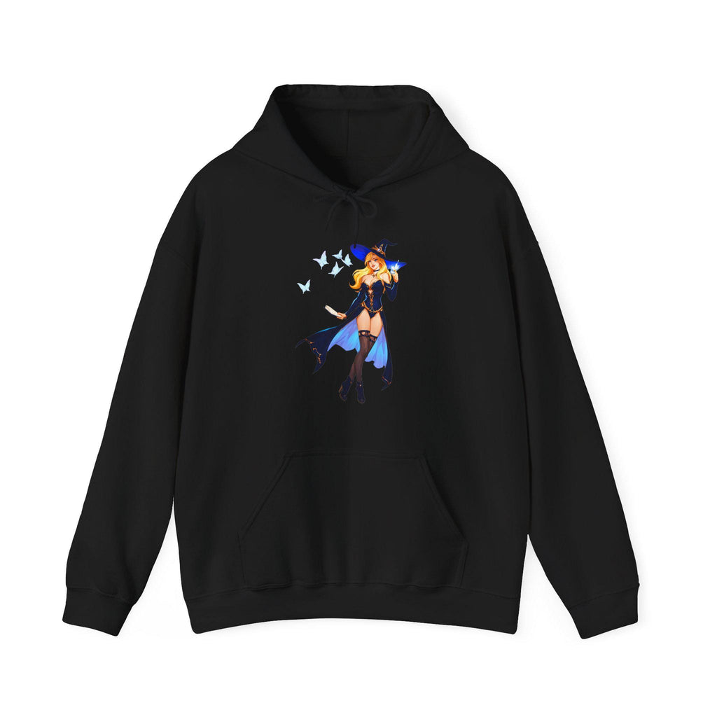 Anime Witch Hoodie Blue Spellbook Magical Girl Sweatshirt Fantasy Sorceress Gift for Anime Fans and Gamers