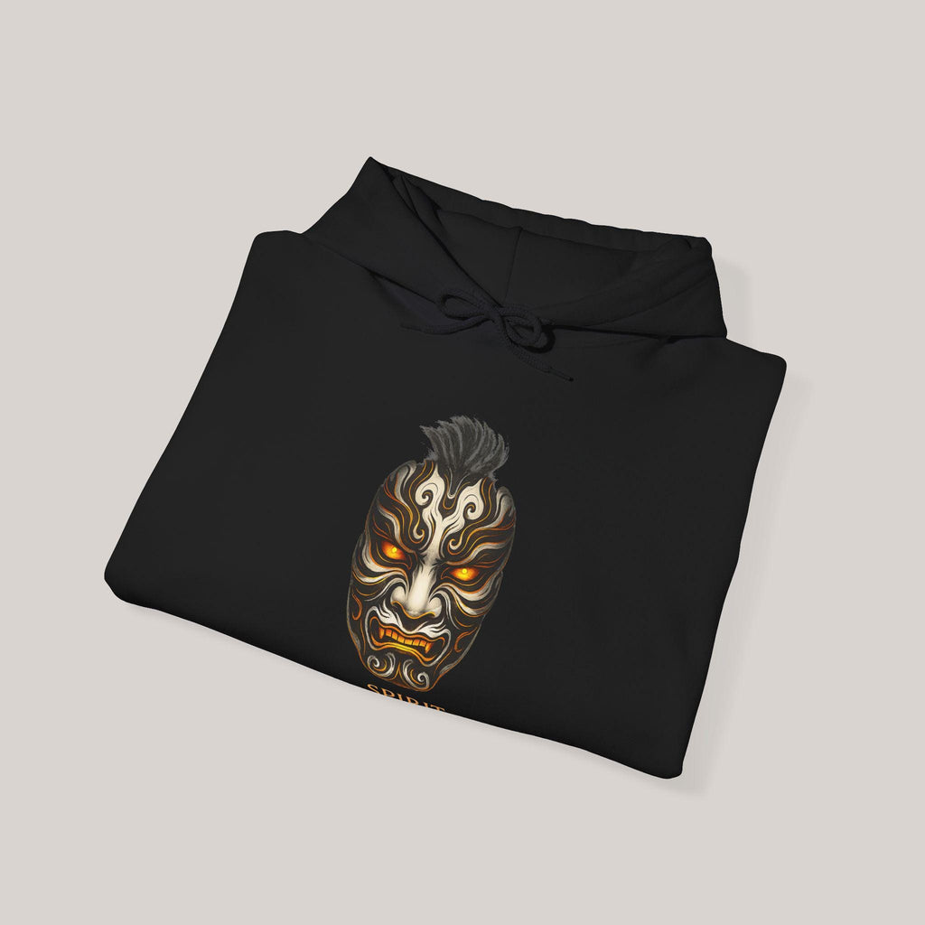 Spirit Guardian Oni Mask Hoodie Anime Streetwear Glow-in-the-Dark Aesthetic Japanese Demon Mask Hoodie for Gamers and Collectors