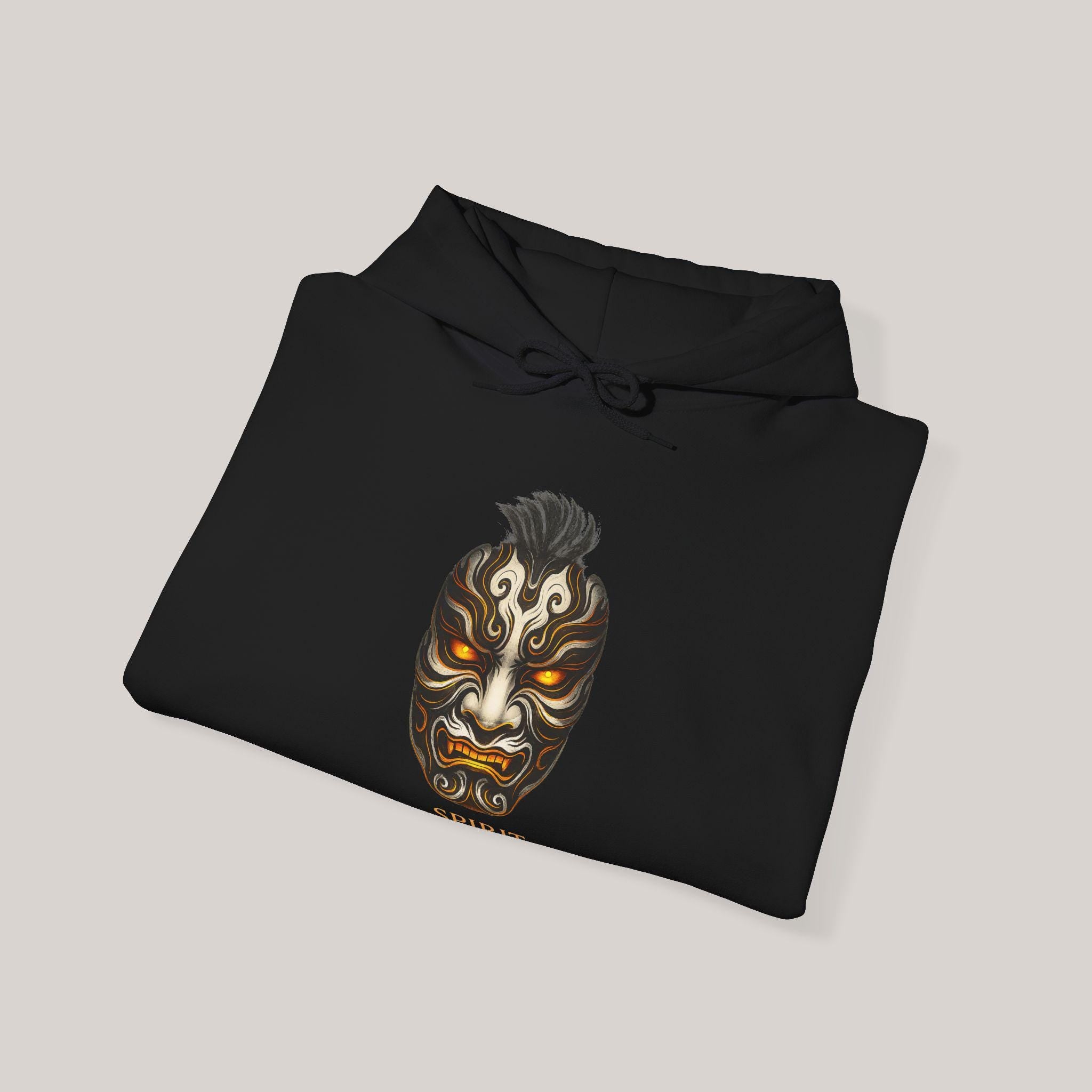Spirit Guardian Oni Mask Hoodie Anime Streetwear Glow-in-the-Dark Aesthetic Japanese Demon Mask Hoodie for Gamers and Collectors