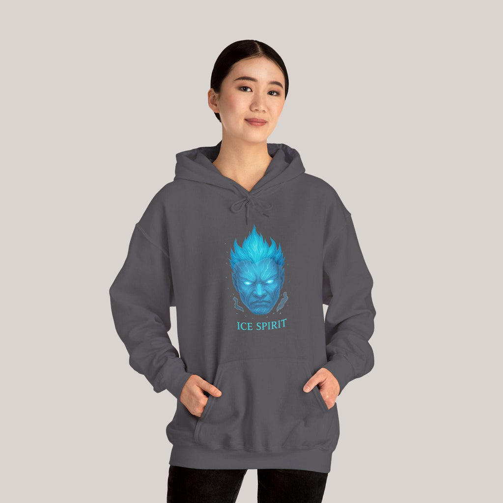 Ice Spirit Hoodie Cool Blue Demon Sweatshirt Mythic Mask Anime Streetwear Gift for Him Her