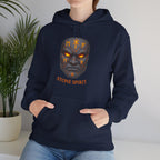 Stone Spirit Hoodie Glowing Rune Mask Sweatshirt Earth Power Mythic Anime Streetwear Gift for Him Her