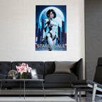 Starla Vale Sci-Fi Anime Poster Futuristic Cyber Hero Girl Wall Art Lunar City Print for Gamers and Anime Lovers Bedroom or Office Decor