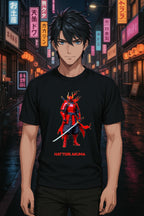 Hattori Akuma Samurai Anime T-Shirt Red Warrior Streetwear Techwear Gift for Anime Fans and Gamers