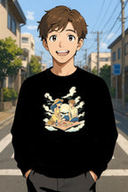 Kawaii Anime Couple Sweatshirt Cute Picnic Aesthetic Cozy Japanese Style Streetwear Gift for Anime Fans