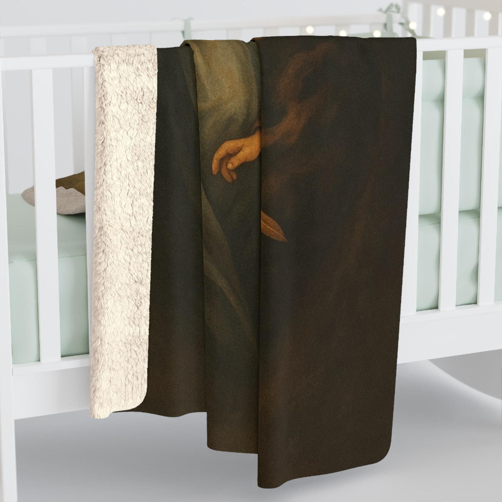 Sherpa Blanket, Guardian Angel Comfort Throw, Religious Soft Fleece Wrap, Faithful Cozy Bedding, Christian Spiritual Gift, Prayer Blanket