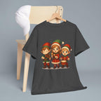 Cute Christmas Elf Band T-Shirt, Anime Style Holiday Shirt, Kawaii Caroling Elves Tee, Chibi Xmas Group Design, Christmas Gift for Kids