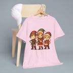 Cute Christmas Elf Band T-Shirt, Anime Style Holiday Shirt, Kawaii Caroling Elves Tee, Chibi Xmas Group Design, Christmas Gift for Kids