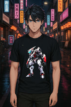 Modern Mech Anime T Shirt Futuristic Robot Warrior Tee Sci Fi Mecha Graphic Gift for Anime Fans and Gamers