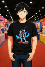 Anime Mech Hero T Shirt Futuristic Robot Warrior Tee 2000s Mecha Graphic Gift for Anime Fans and Gamers