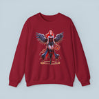 Anime Dark Sorceress Sweatshirt Red Winged Mage Crewneck Gothic Fantasy Girl Gift for Anime Fans and Gamers