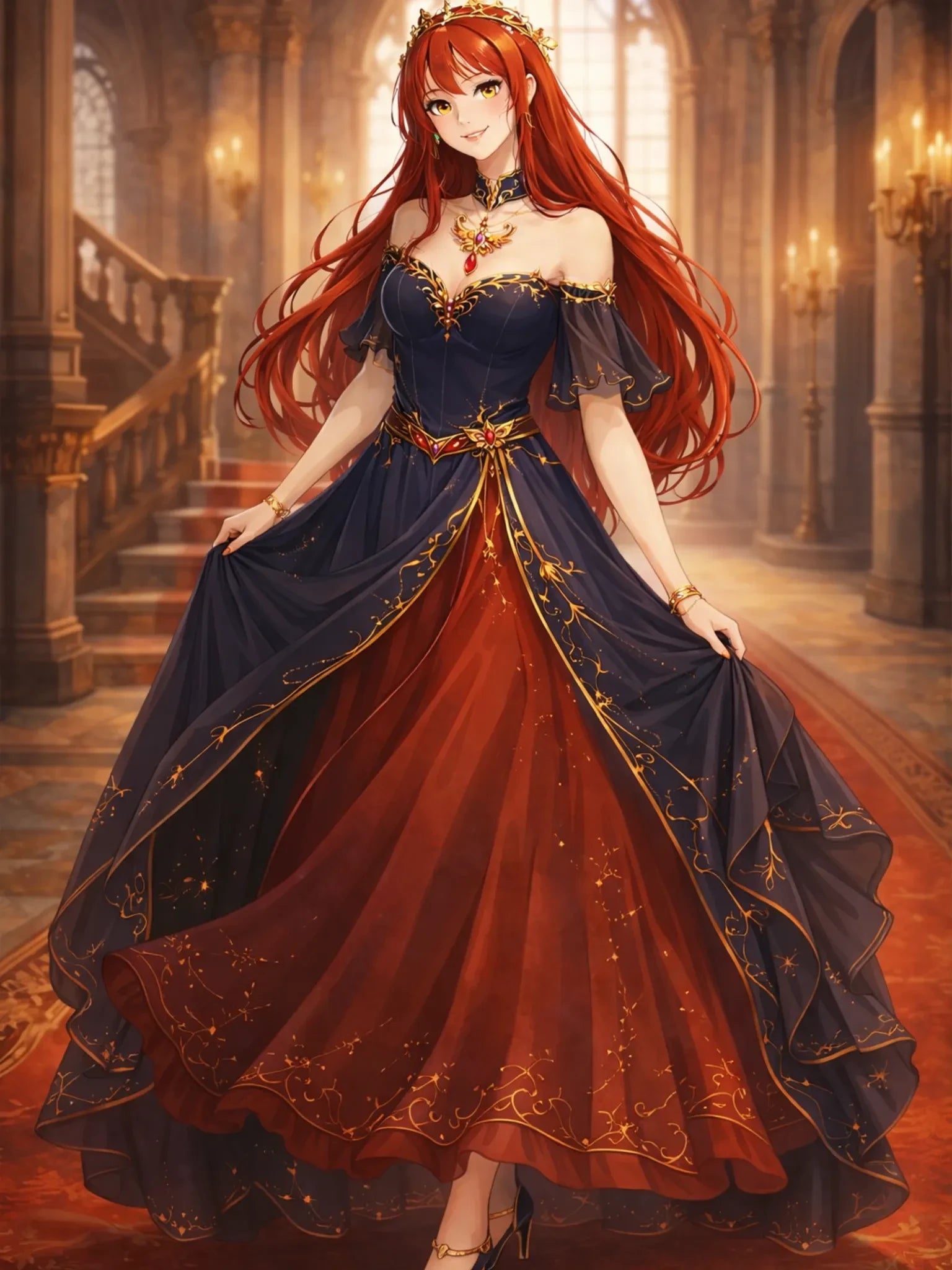 Princess Seraphina Poster Elegant Fantasy Anime Wall Art Royal Romance Decor Gift for Anime Lovers and Fantasy Fans